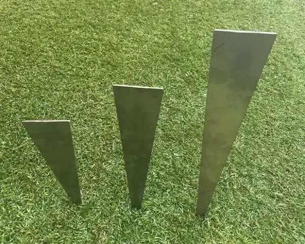 Galvanised garden edging tapered stakes